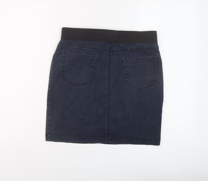 Marks and Spencer Womens Black Cotton A-Line Skirt Size 10