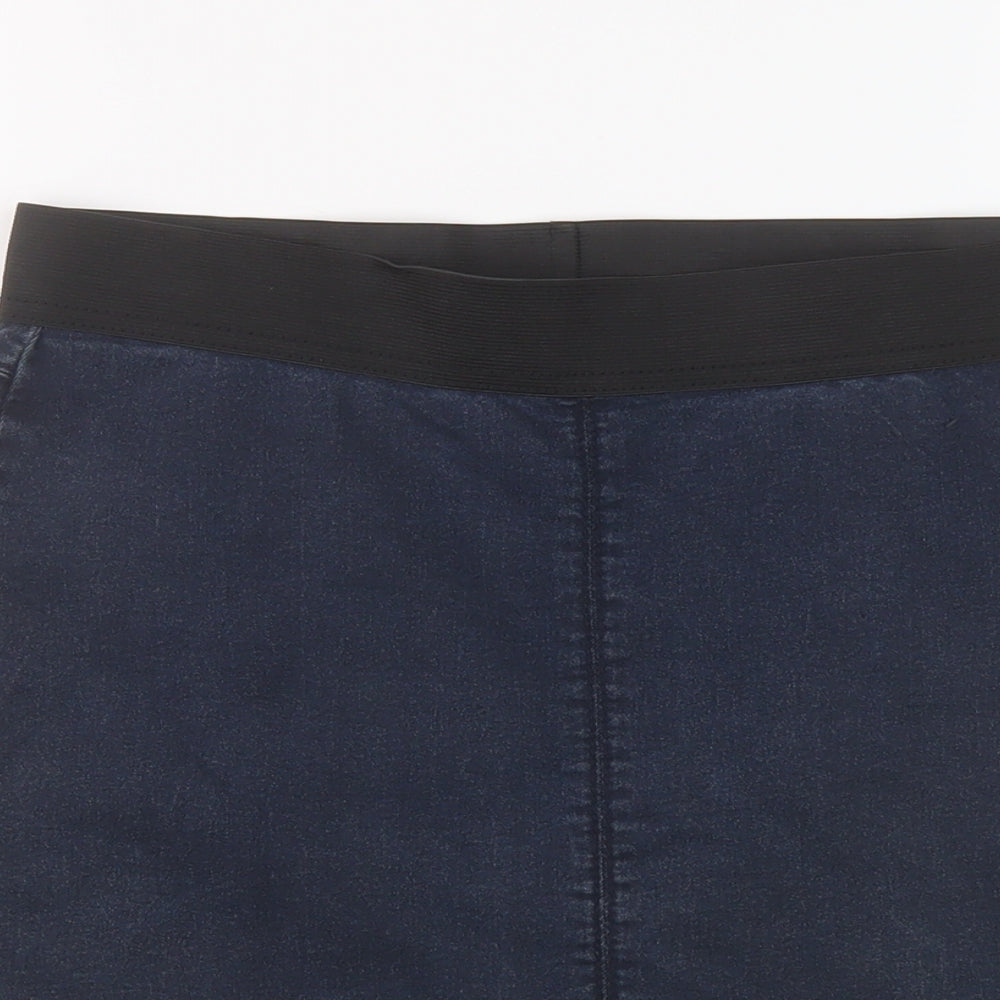 Marks and Spencer Womens Black Cotton A-Line Skirt Size 10