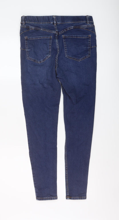 New Look Womens Blue Cotton Skinny Jeans Size 12 L27 in Regular