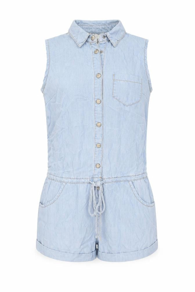 Womens UK Size 10 Missguided One-Piece Blue Playsuit