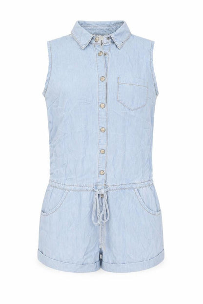 Womens UK Size 10 Missguided One-Piece Blue Playsuit