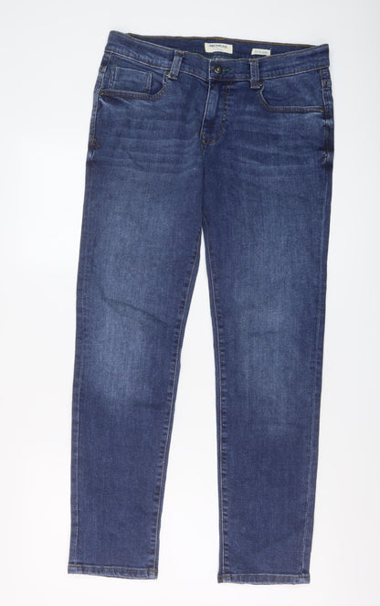 MCNEAL Mens Blue Cotton Straight Jeans Size 32 in L29 in Regular Button