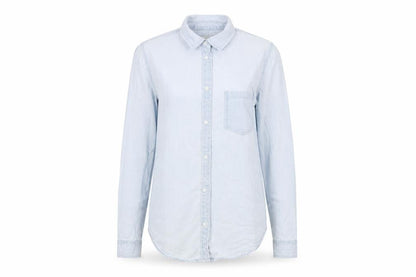 Womens UK Size 8 Denim & Co. Blue Basic Button-Up