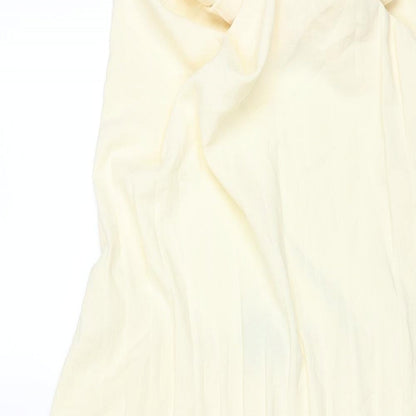 Zara Womens Yellow Polyester Maxi Size S Halter Pullover - Pleated Backless