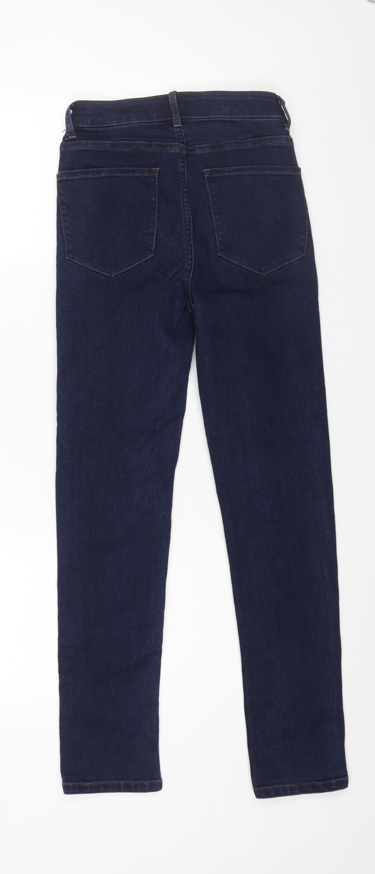 Marks and Spencer Mens Blue Cotton Skinny Jeans Size 24 in L27 in Regular Zip