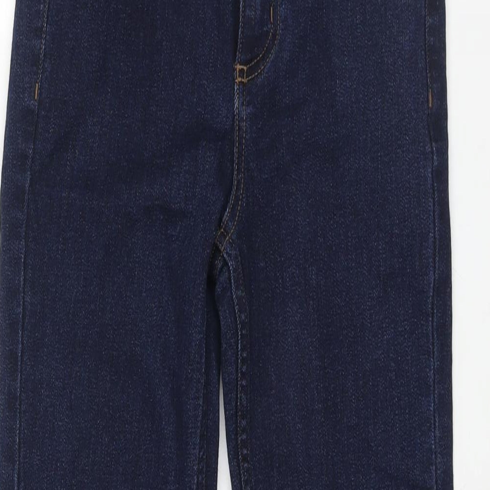 Marks and Spencer Mens Blue Cotton Skinny Jeans Size 24 in L27 in Regular Zip