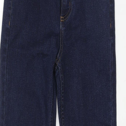 Marks and Spencer Mens Blue Cotton Skinny Jeans Size 24 in L27 in Regular Zip