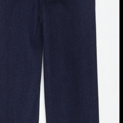 Marks and Spencer Mens Blue Cotton Skinny Jeans Size 24 in L27 in Regular Zip