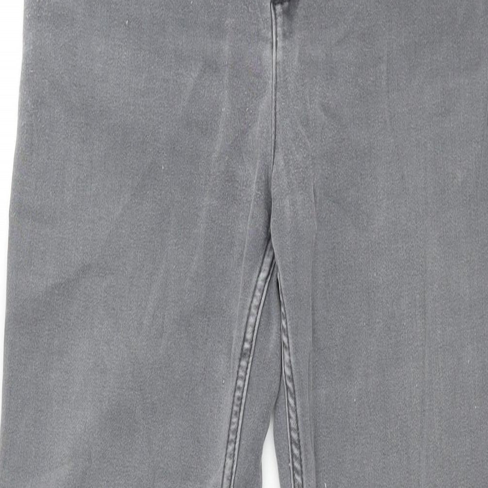 Per Una Womens Grey Cotton Straight Jeans Size 28 in L28 in Regular Zip - Stud Detail