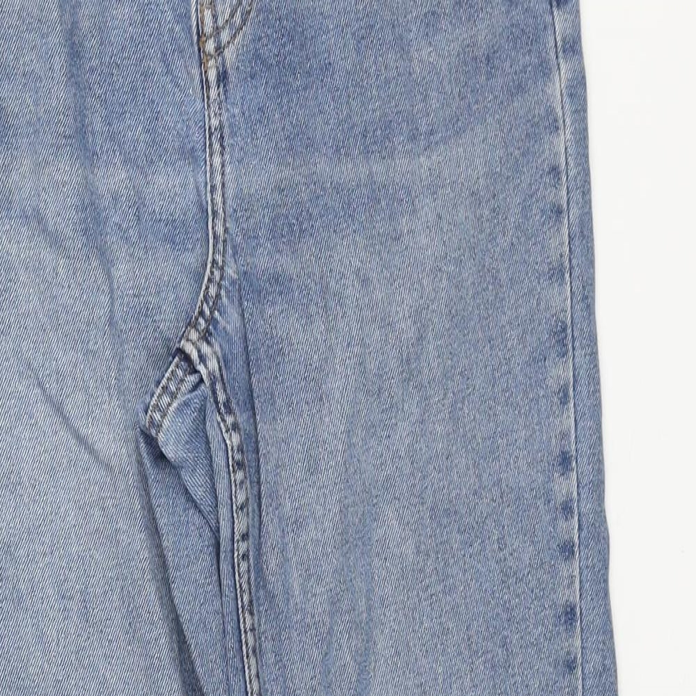 Denim & Co. Womens Blue Cotton Mom Jeans Size 4 L27 in Regular Zip