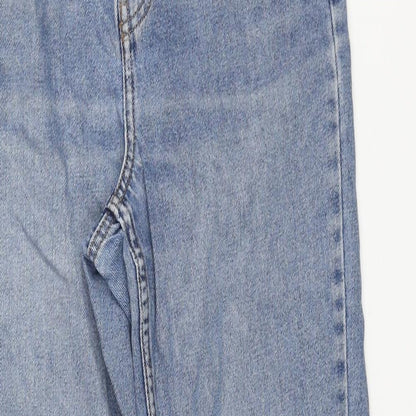 Denim & Co. Womens Blue Cotton Mom Jeans Size 4 L27 in Regular Zip