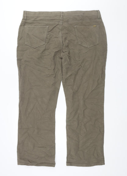 Maine New England Mens Green Cotton Trousers Size 42 in L30 in Regular Zip