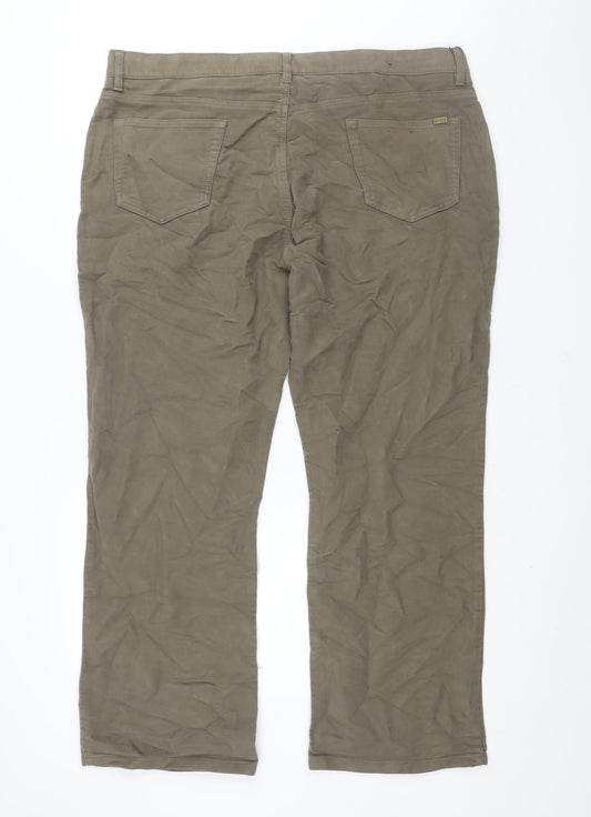 Maine New England Mens Green Cotton Trousers Size 42 in L30 in Regular Zip