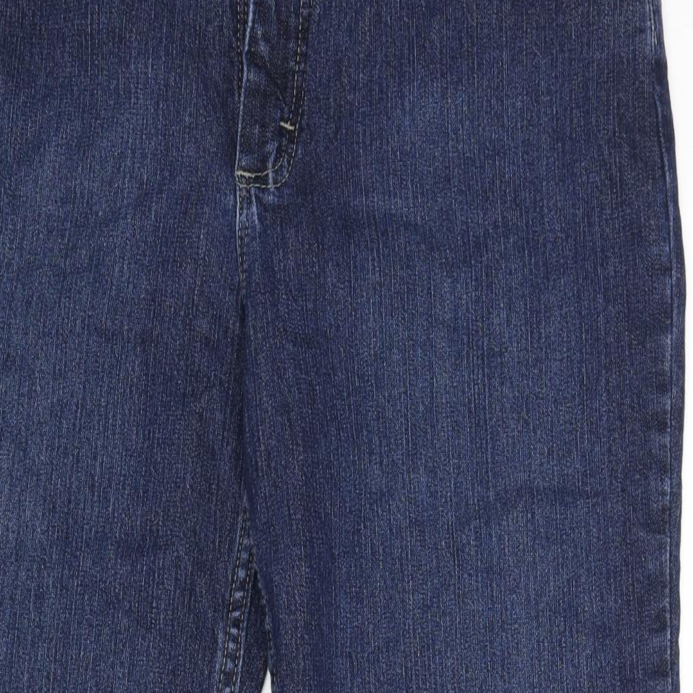 Lee Womens Blue Cotton Straight Jeans Size 12 L31 in Regular Zip