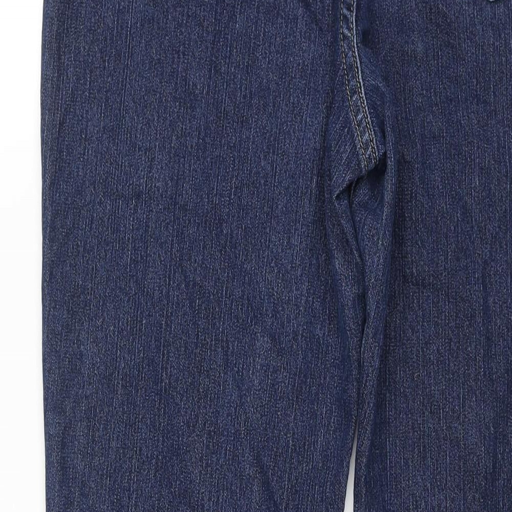 Lee Womens Blue Cotton Straight Jeans Size 12 L31 in Regular Zip