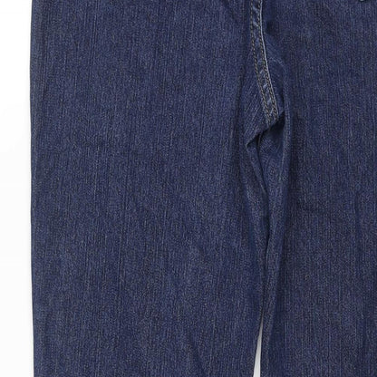 Lee Womens Blue Cotton Straight Jeans Size 12 L31 in Regular Zip