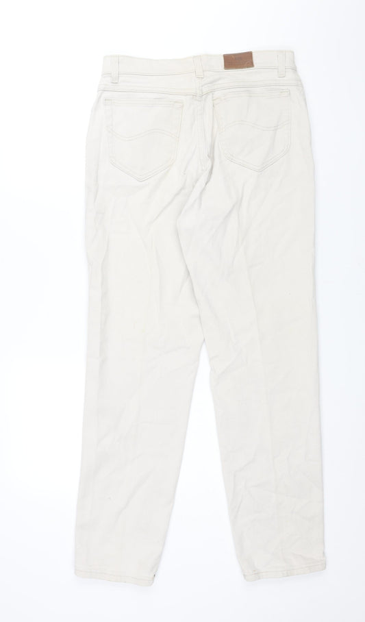 Lee Mens Ivory Cotton Straight Jeans Size 30 in L30 in Regular Zip