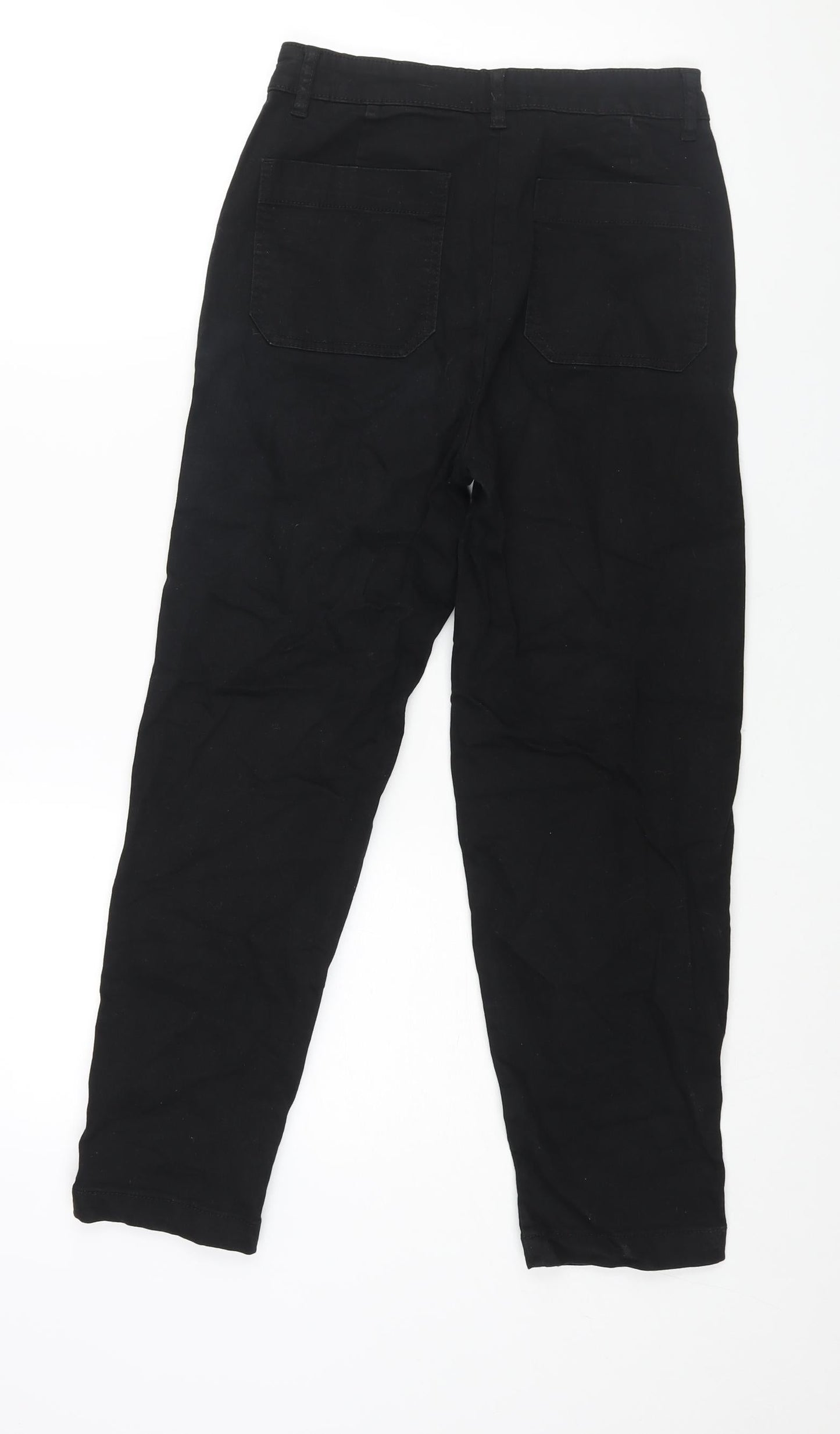 Womens UK Size 8 Papaya Regular Fit Tapered Black Jeans