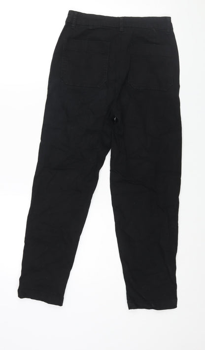 Womens UK Size 8 Papaya Regular Fit Tapered Black Jeans