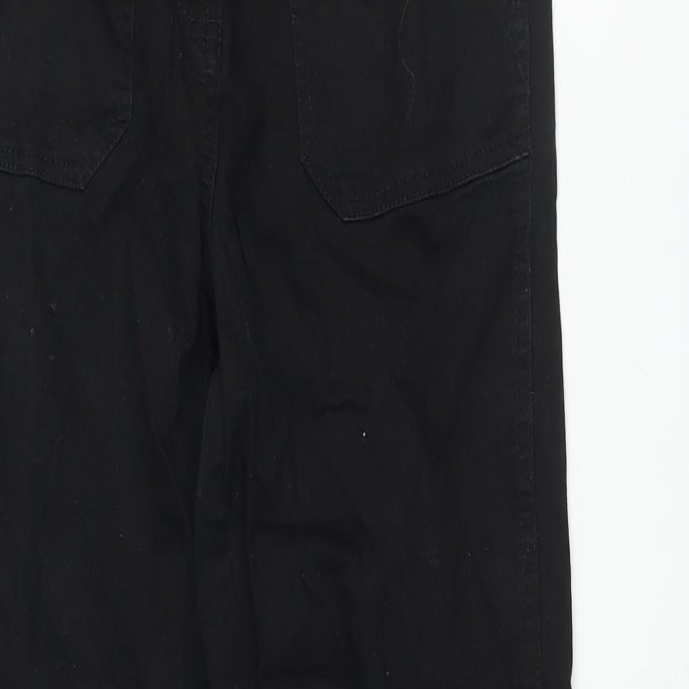 Womens UK Size 8 Papaya Regular Fit Tapered Black Jeans