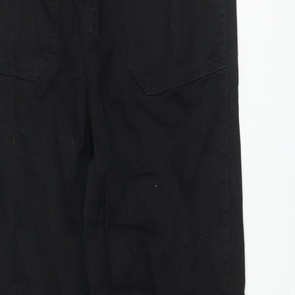 Womens UK Size 8 Papaya Regular Fit Tapered Black Jeans