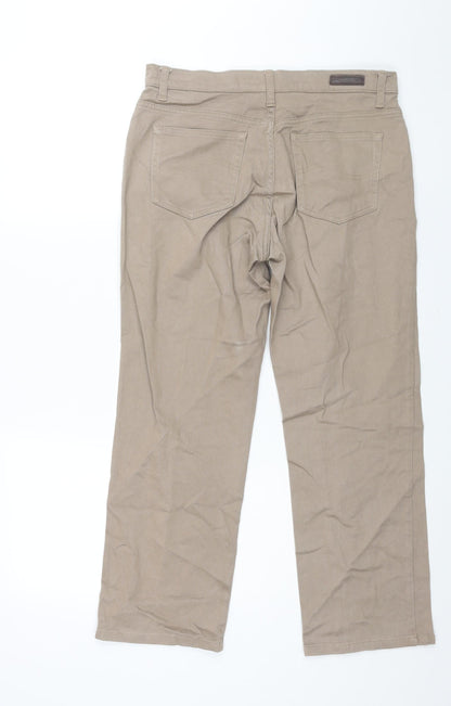 Lee Womens Brown Cotton Straight Jeans Size 32 in L27 in Regular Zip