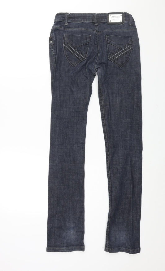 Womens UK Size 28 in Gold SK Regular Fit Straight Blue Jeans
