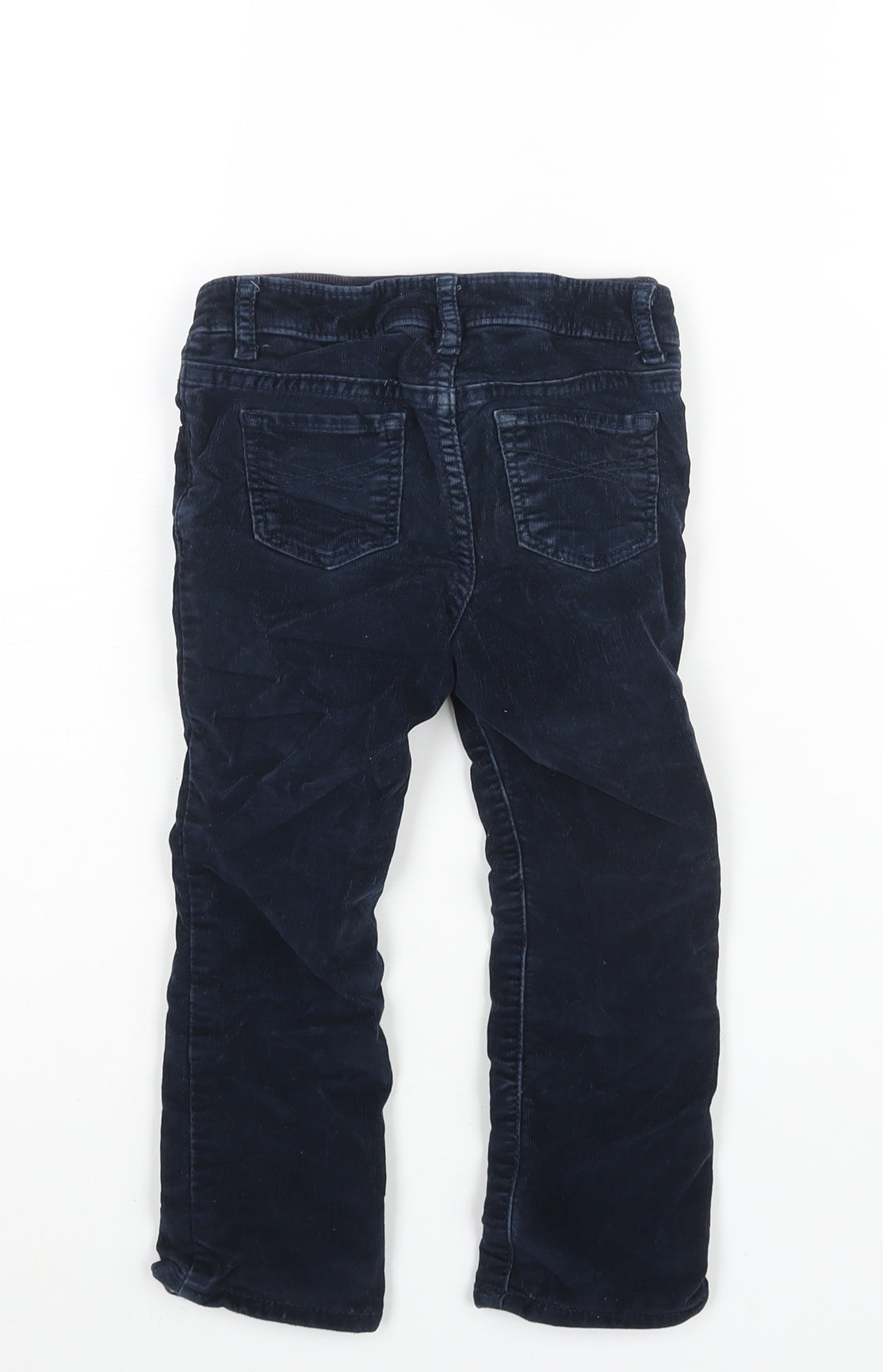 Gap Girls Blue Cotton Chino Trousers Size 3 Years Regular Snap