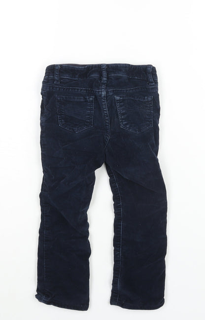 Gap Girls Blue Cotton Chino Trousers Size 3 Years Regular Snap