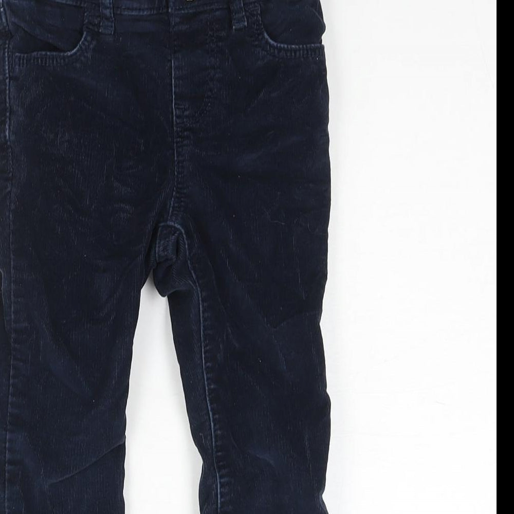 Gap Girls Blue Cotton Chino Trousers Size 3 Years Regular Snap