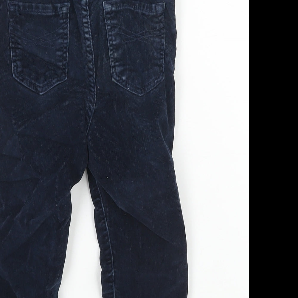 Gap Girls Blue Cotton Chino Trousers Size 3 Years Regular Snap