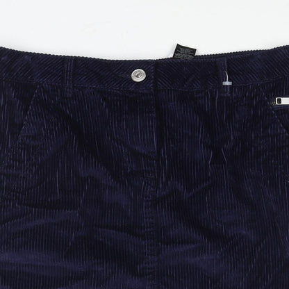 NEXT Womens Blue Cotton Straight & Pencil Skirt Size 8 Zip