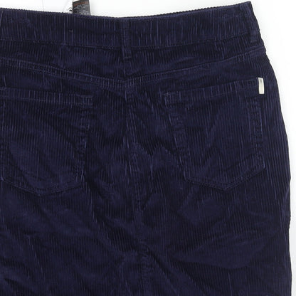 NEXT Womens Blue Cotton Straight & Pencil Skirt Size 8 Zip