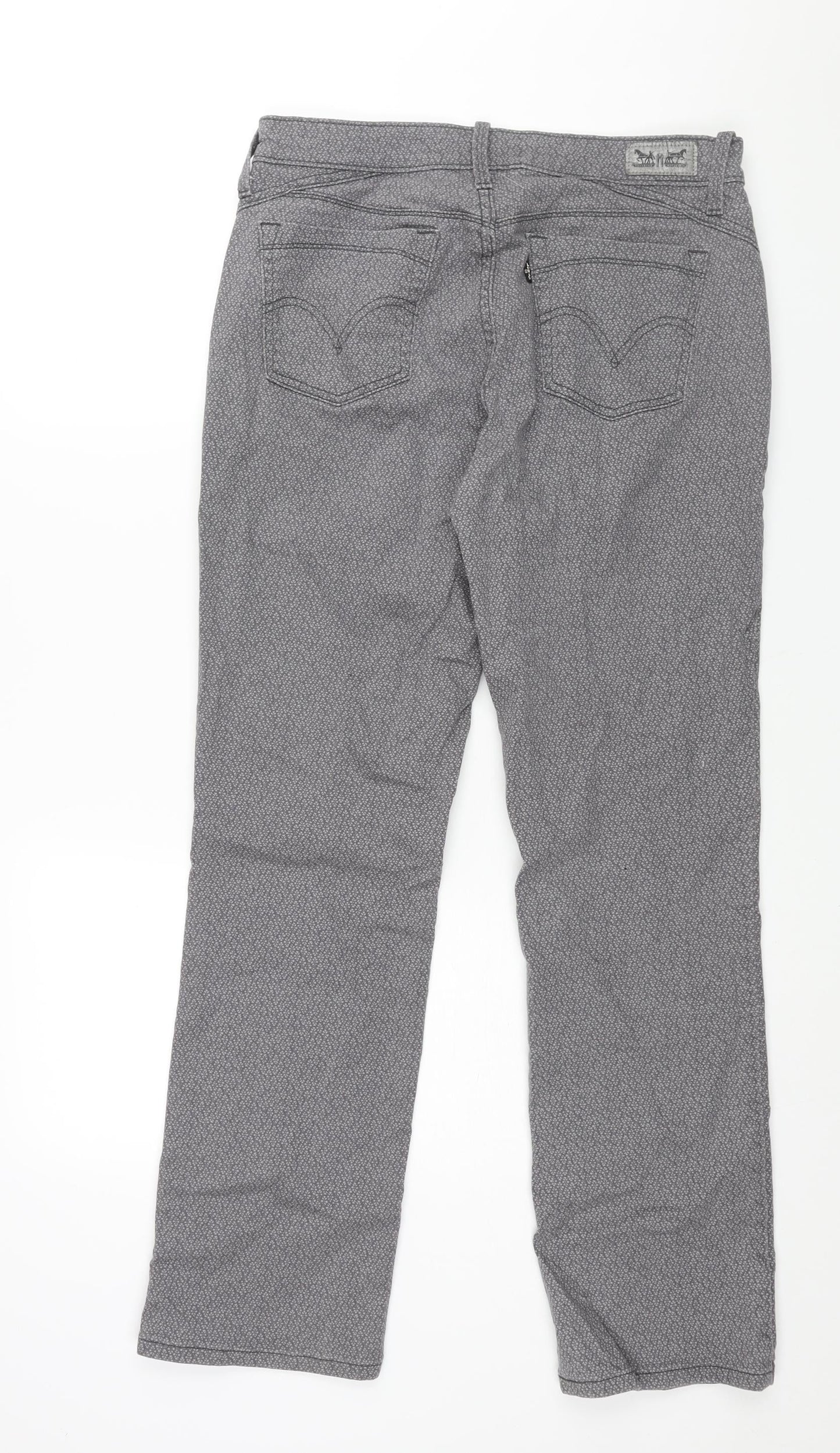 Levi's Womens Grey Geometric Cotton Straight Jeans Size 29 in L32 in Regular Zip