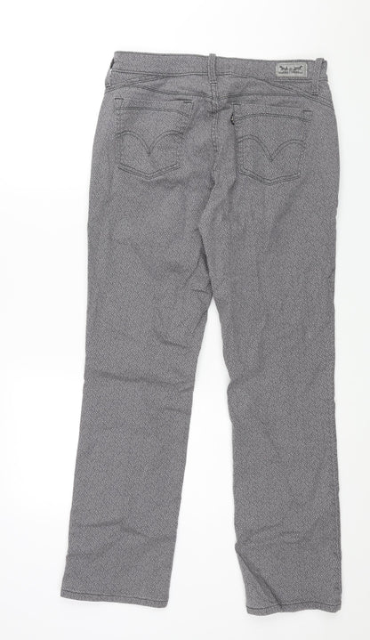 Levi's Womens Grey Geometric Cotton Straight Jeans Size 29 in L32 in Regular Zip