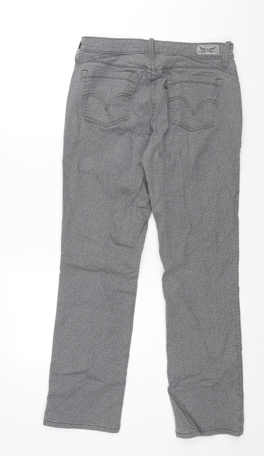 Levi's Womens Grey Geometric Cotton Straight Jeans Size 29 in L32 in Regular Zip