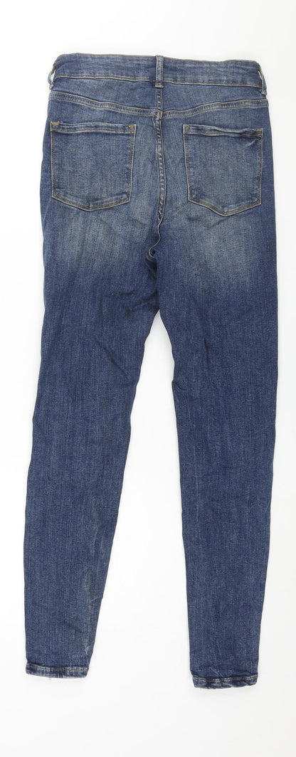 Denim & Co. Womens Blue Cotton Skinny Jeans Size 10 L28 in Regular Zip