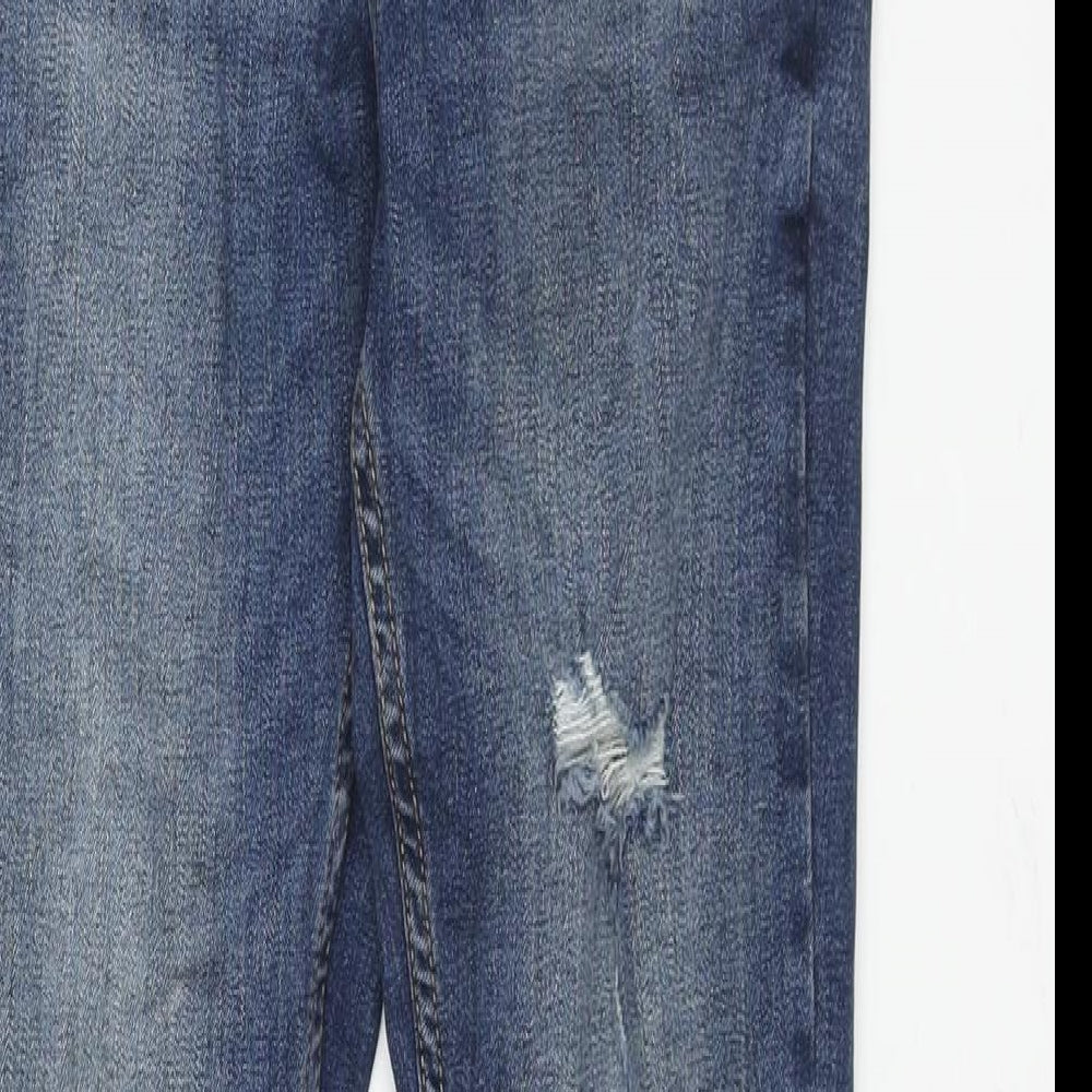 Denim & Co. Womens Blue Cotton Skinny Jeans Size 10 L28 in Regular Zip