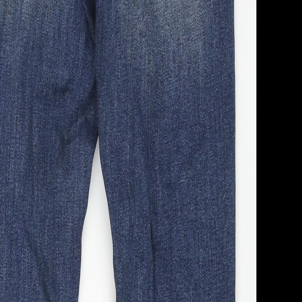 Denim & Co. Womens Blue Cotton Skinny Jeans Size 10 L28 in Regular Zip