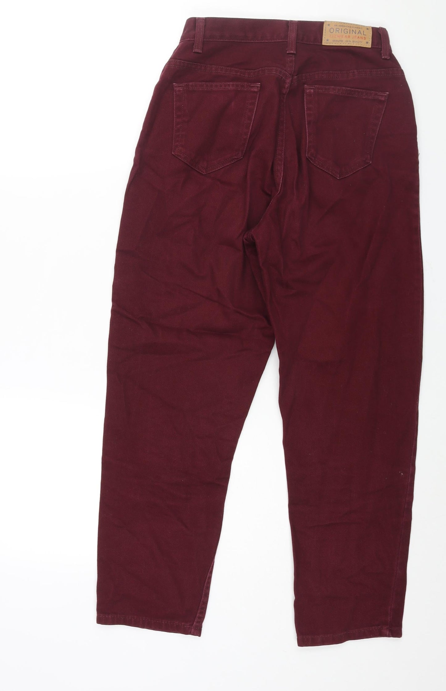 Liz Caliborne Womens Red Cotton Mom Jeans Size 6 L27 in Regular Zip