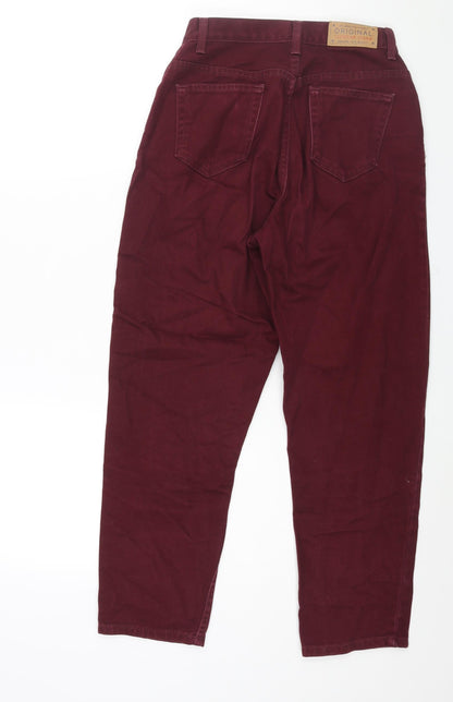 Liz Caliborne Womens Red Cotton Mom Jeans Size 6 L27 in Regular Zip