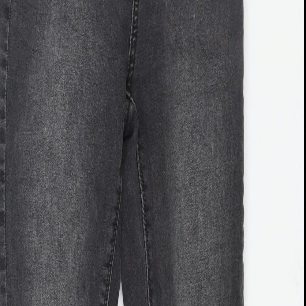 Denim & Co. Womens Grey Cotton Skinny Jeans Size 8 L28 in Regular Zip