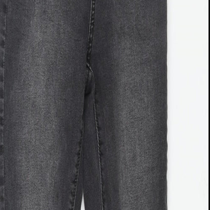 Denim & Co. Womens Grey Cotton Skinny Jeans Size 8 L28 in Regular Zip