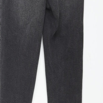 Denim & Co. Womens Grey Cotton Skinny Jeans Size 8 L28 in Regular Zip