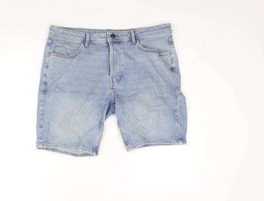 Denim & Co. Mens Blue Cotton Bermuda Shorts Size 36 in L9 in Regular Button