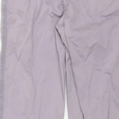 Marks and Spencer Womens Purple Cotton Chino Trousers Size 8 L28 in Regular Zip - Taped Sides