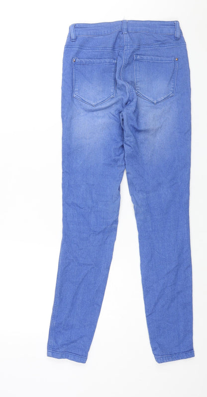 TU Womens Blue Cotton Skinny Jeans Size 10 L30 in Regular Zip