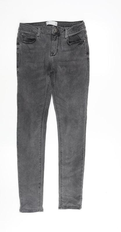 ASOS Mens Grey Cotton Skinny Jeans Size 26 in L32 in Regular Zip