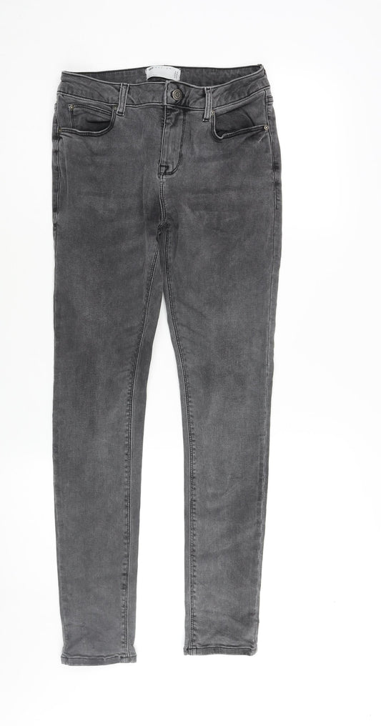 ASOS Mens Grey Cotton Skinny Jeans Size 26 in L32 in Regular Zip