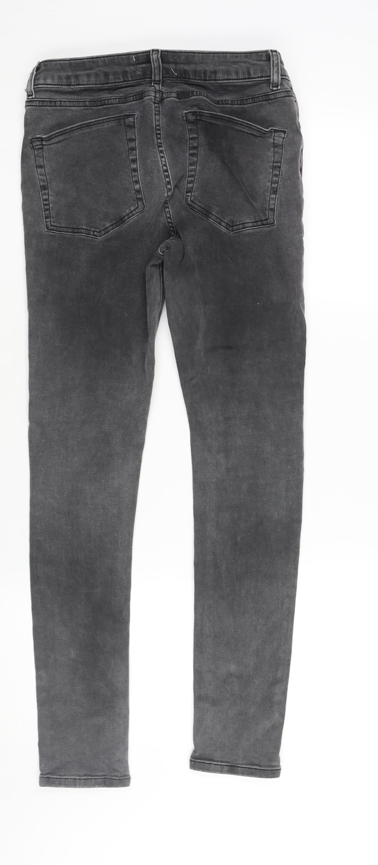 ASOS Mens Grey Cotton Skinny Jeans Size 26 in L32 in Regular Zip